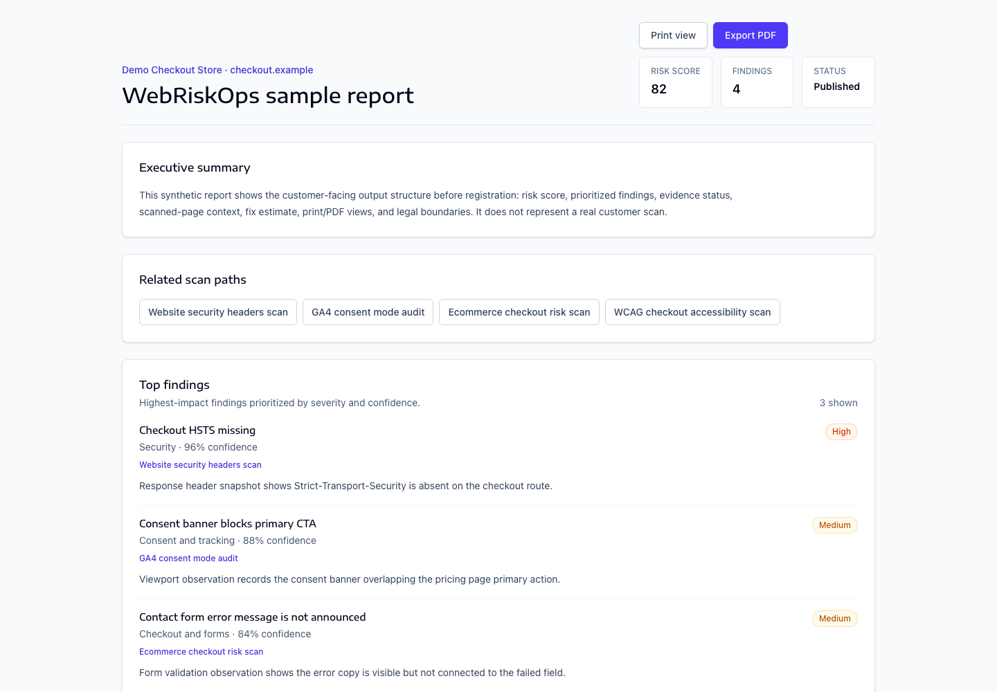 Report documentation path